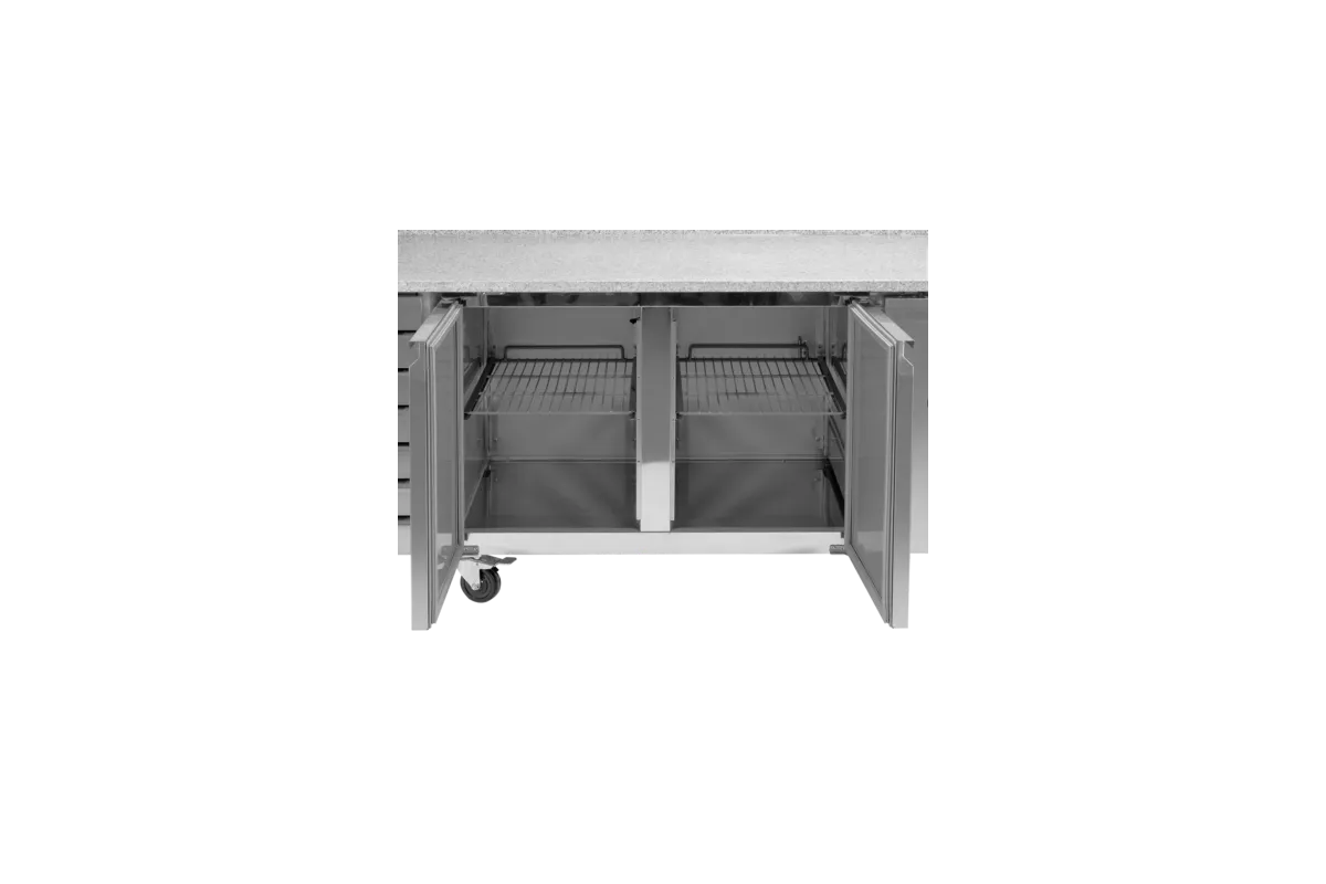 Stół chłodniczy 2-drzwiowy do pizzy z 7 szufladami i blatem granitowym Yato YG-05310