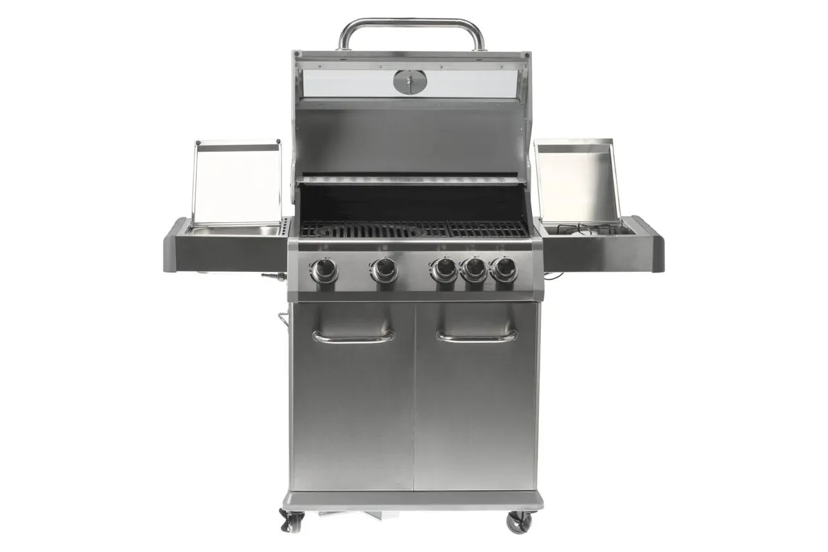 Grill gazowy 4+1 stal nierdzewna 14,2kw, z szybą Yato YG-20003