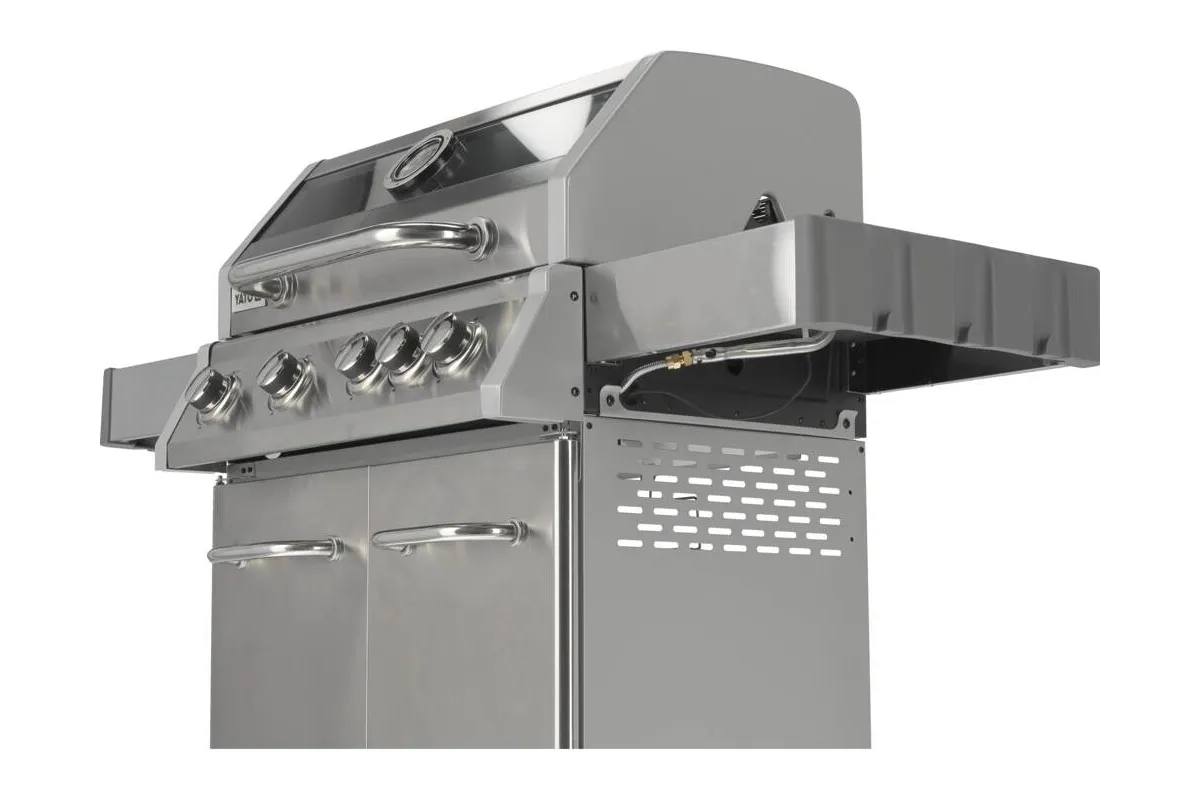 Grill gazowy 4+1 stal nierdzewna 14,2kw, z szybą Yato YG-20003