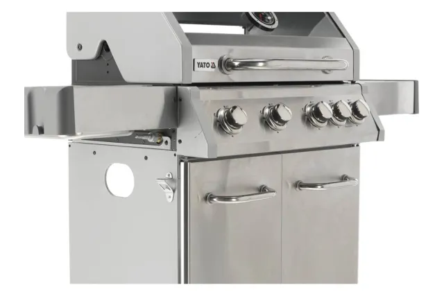 Grill gazowy 4+1 stal nierdzewna 14,2kw, z szybą Yato YG-20003