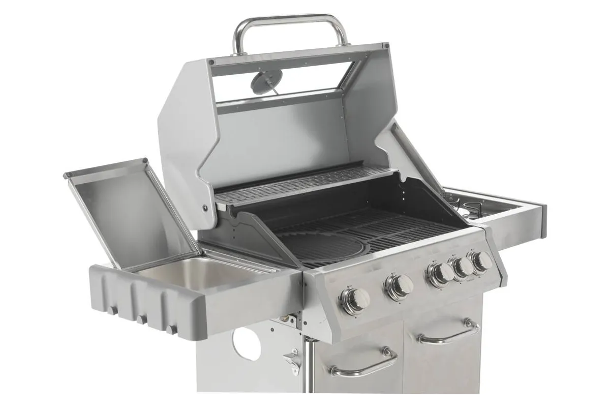 Grill gazowy 4+1 stal nierdzewna 14,2kw, z szybą Yato YG-20003