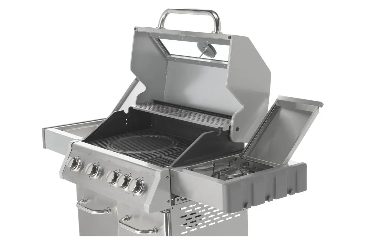 Grill gazowy 4+1 stal nierdzewna 14,2kw, z szybą Yato YG-20003