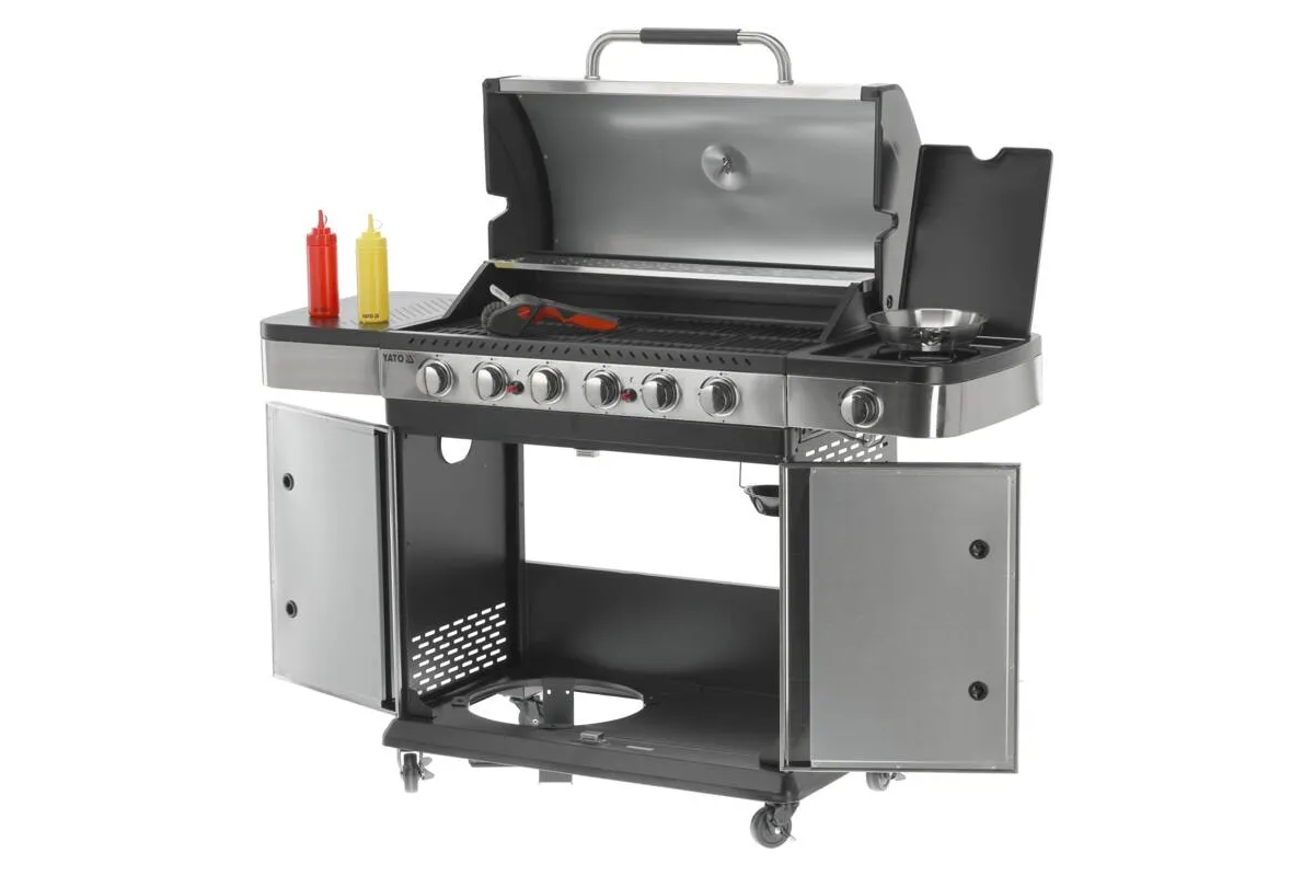 Grill gazowy 6+1 stal nierdzewna 20,2kw Yato YG-20004