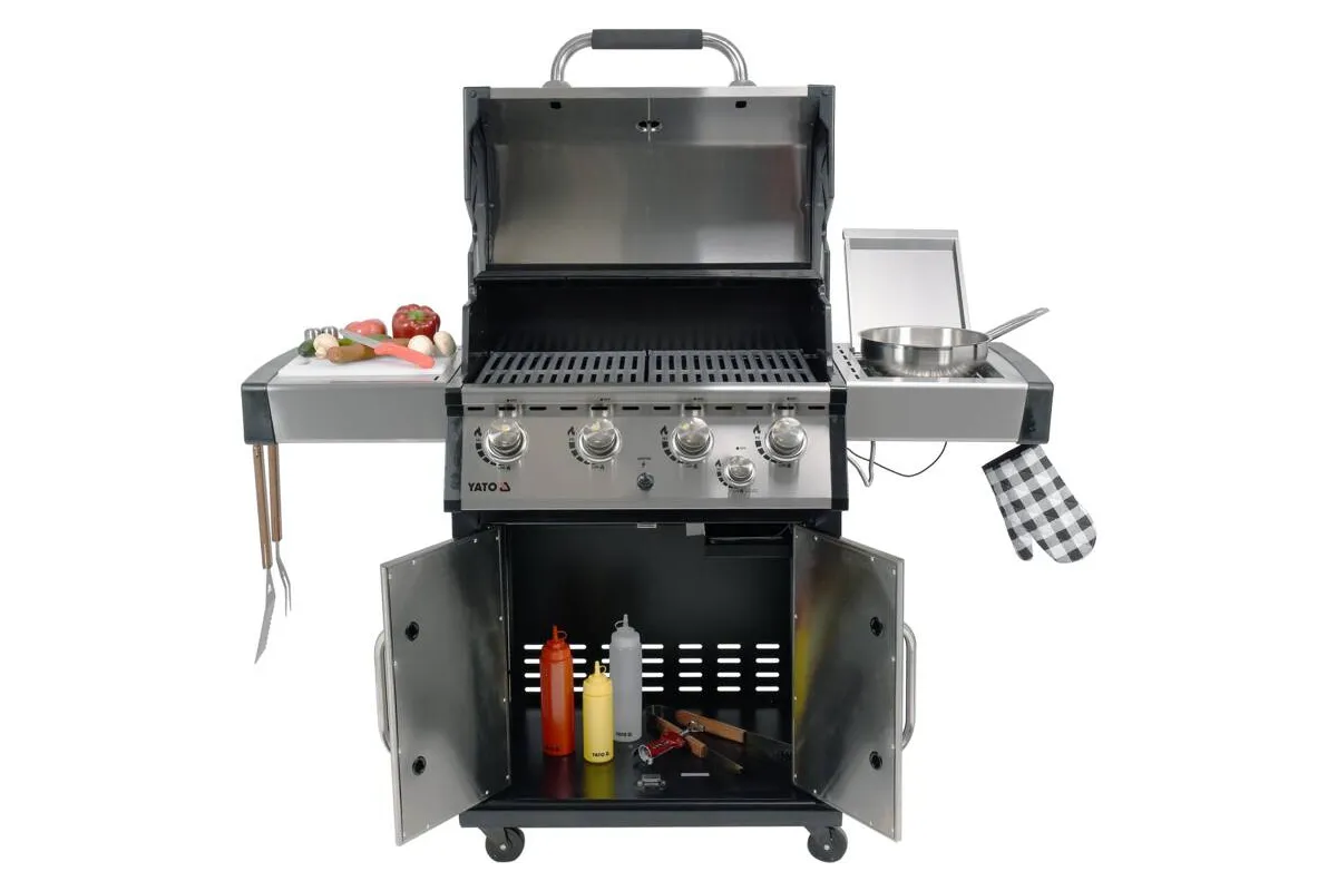Grill gazowy 4+1 stal nierdzewna 17,5kw Yato YG-20013
