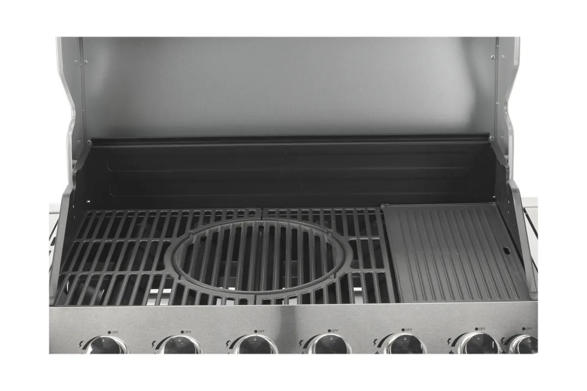 Grill gazowy 6+1 stal nierdzewna 20,5kw, z szybą Yato YG-20016