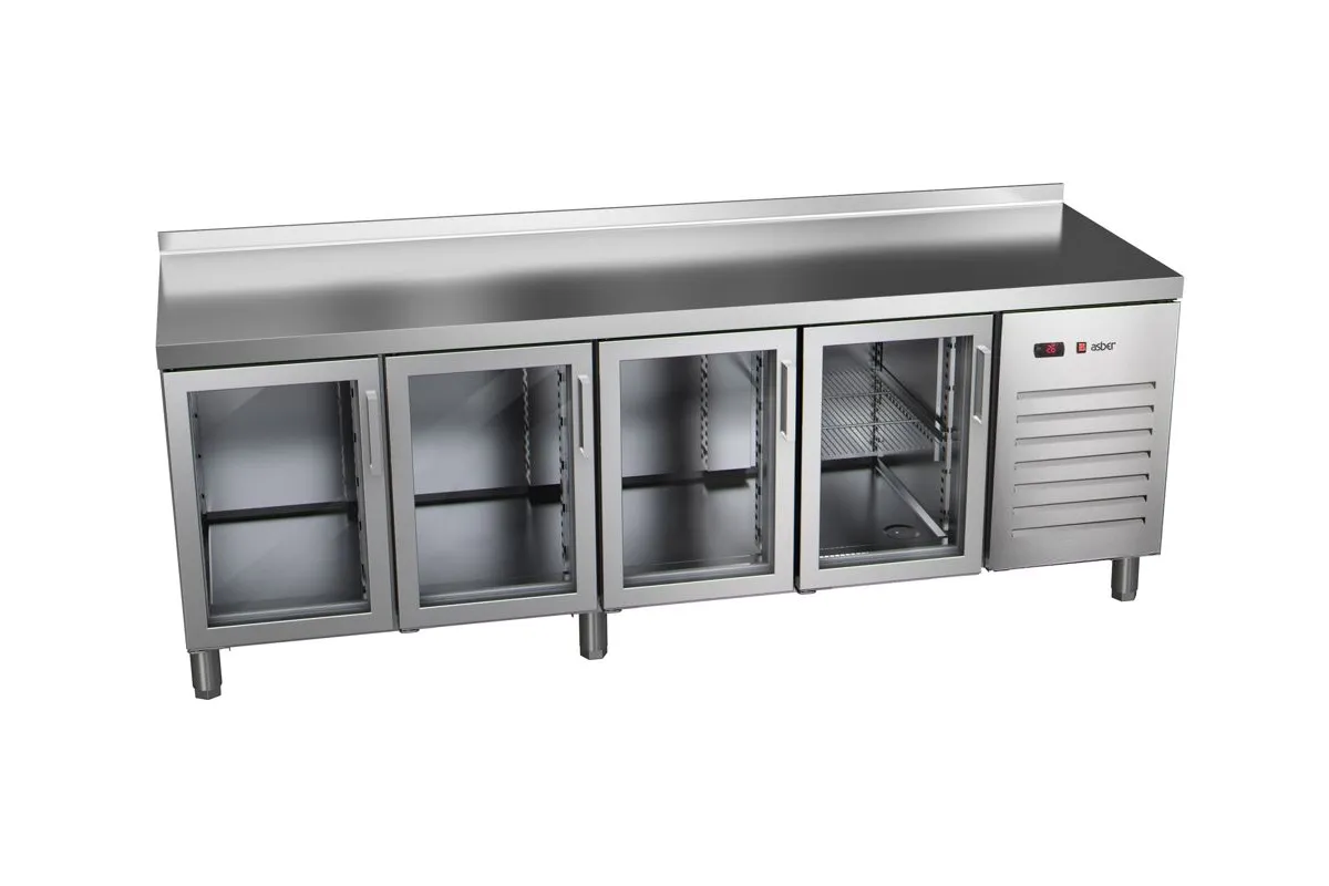 STÓŁ CHŁODNICZY 4-DRZWIOWY ZE SZKLANYMI DRZWIAMI 700MM ESSENZIAL LINE ASBER ETP-7-225-40 HC SB40 GD