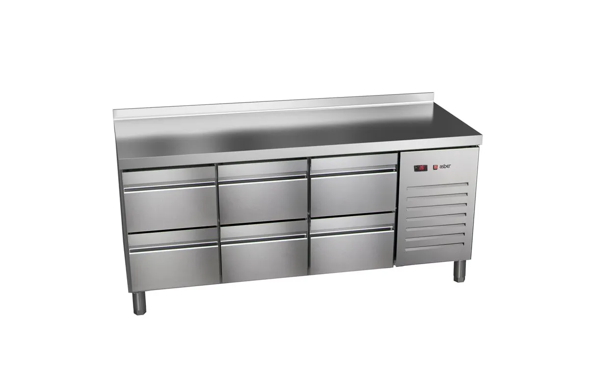 STÓŁ CHŁODNICZY 1-DRZWIOWY Z 4 SZUFLADAMI ESSENZIAL LINE ASBER ETP-7-180-14 HC SB40