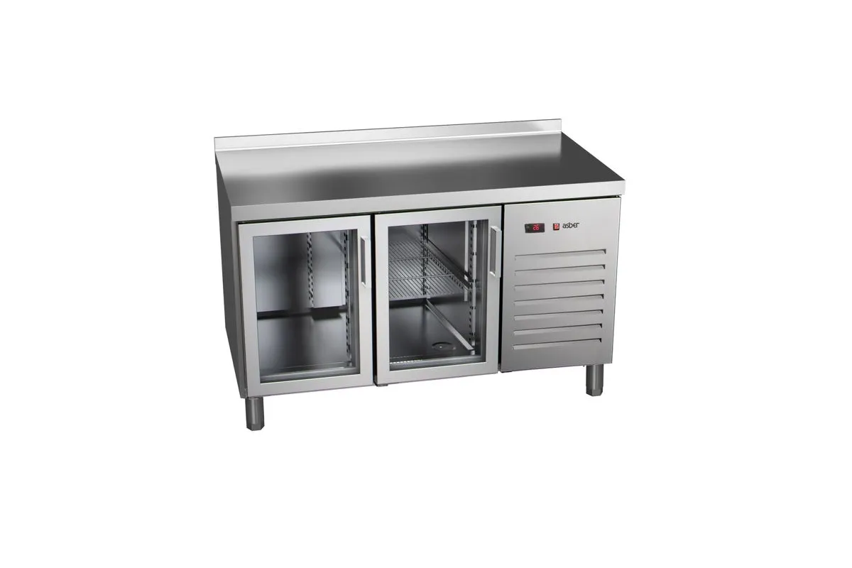 STÓŁ CHŁODNICZY 2-DRZWIOWY ZE SZKLANYMI DRZWIAMI 600 MM ESSENZIAL LINE ASBER ETP-6-150-20 HC SB40 GD