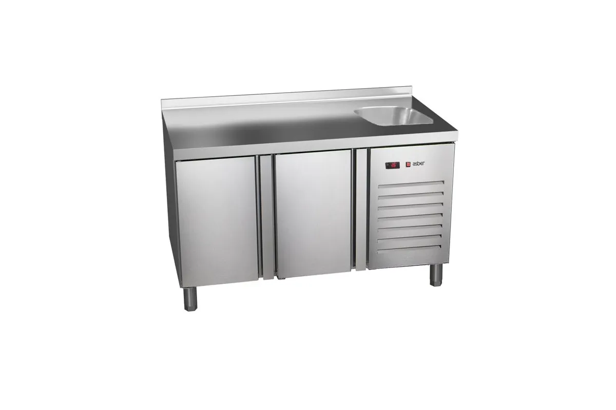 STÓŁ CHŁODNICZY 2-DRZWIOWY ZE ZLEWEM 600 MM ESSENZIAL LINE ASBER ETP-6-150-20 HC S SB40