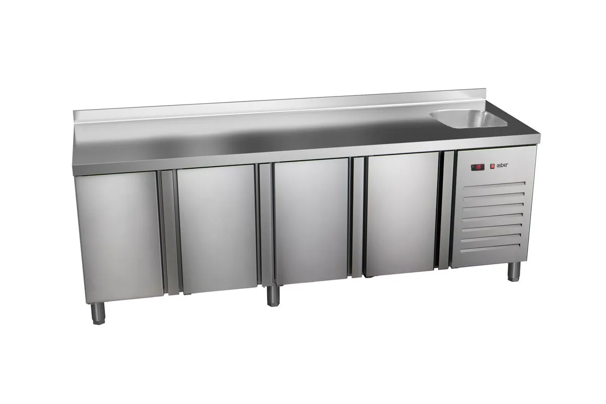STÓŁ CHŁODNICZY 4-DRZWIOWY ZE ZLEWEM 600 MM ESSENZIAL LINE ASBER ETP-6-250-40 HC S SB40
