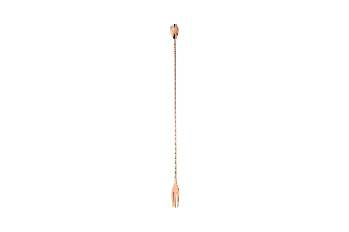 Łyżka barmańska z widelcem, miedziana, L 400 mm Stalgast 472015
