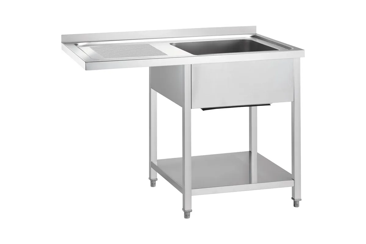 Stół ze zlewem 1-kom.(P) i miejscem na lodówkę lub zmywarkę 1200x700x900 mm skręcany Gredil 672447