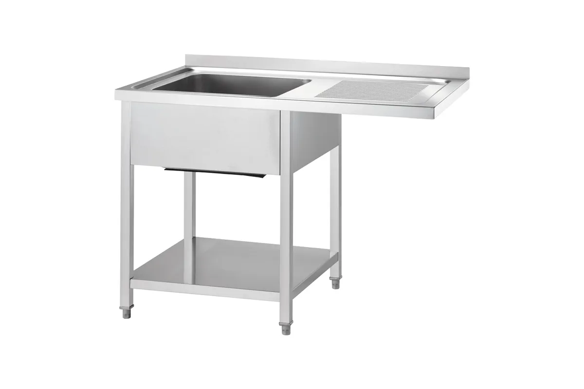 Stół ze zlewem 1-kom.(L) i miejscem na lodówkę lub zmywarkę 1000x700x900 mm skręcany Gredil 672527