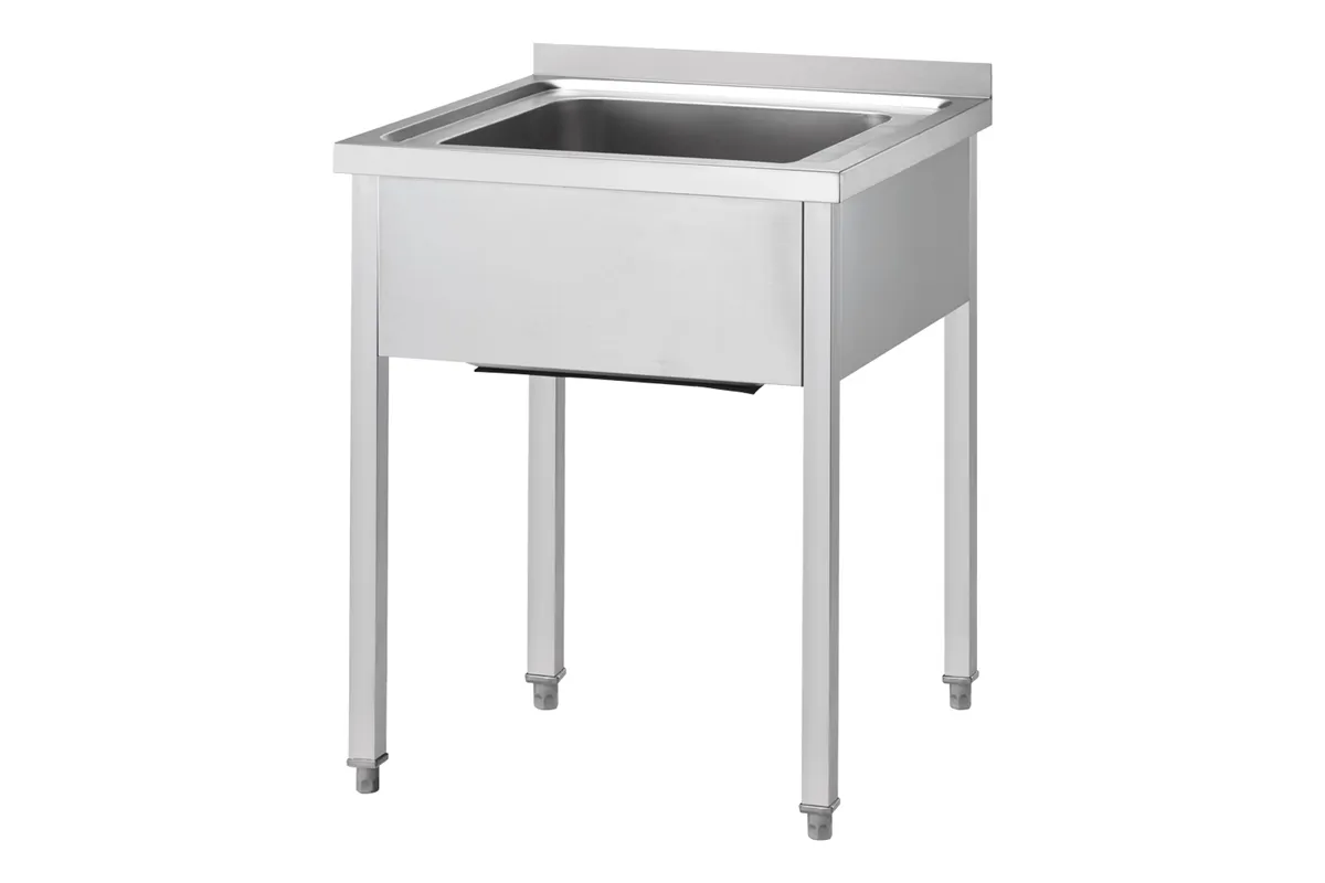 Stół ze zlewem 1-kom.,bez półki 600x600x850 mm skręcany Gredil 673466