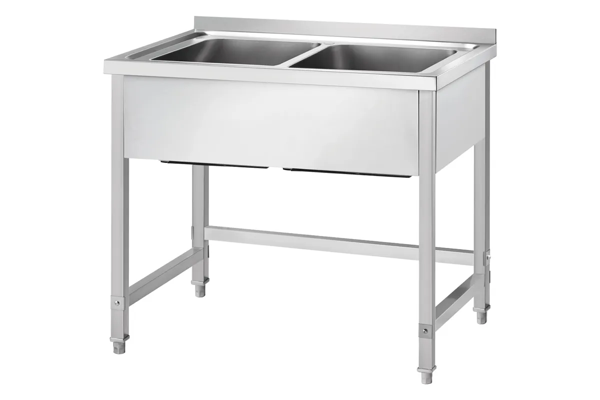 Stół ze zlewem 2-kom.,bez półki 1000x600x850 mm skręcany Gredil 675106