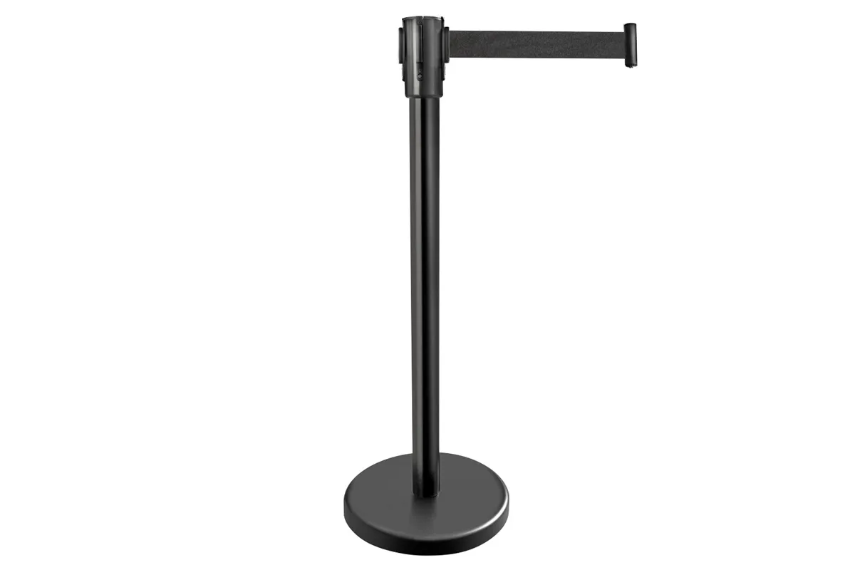 Słupek hotelowy czarny z taśmą zwijaną, Ø 300 mm, H 900 mm Stalgast 689011