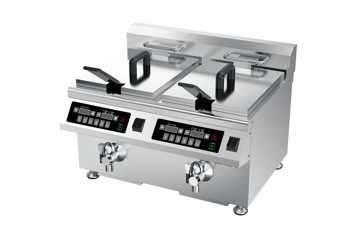 Frytownica indukcyjna, 2-komorowa, V 2x8 l, P 2x3.5 kW Stalgast 746782