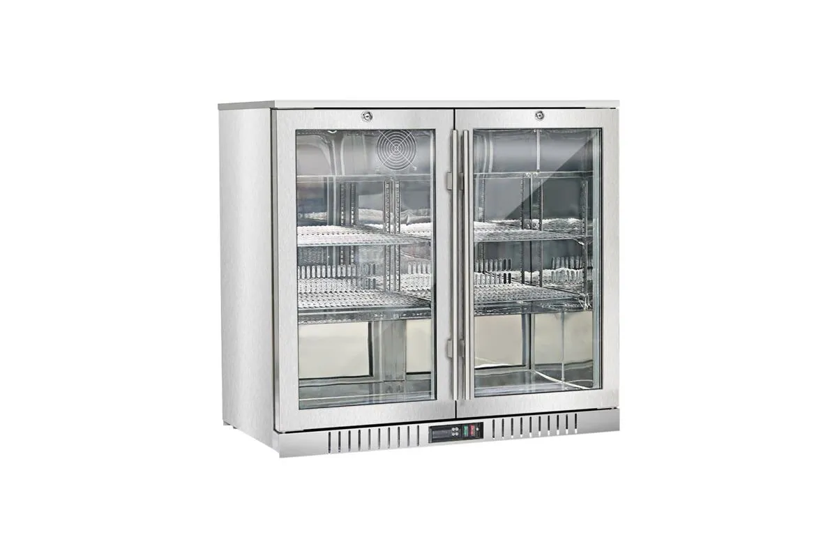 Barowa witryna chłodnicza, stalowa,  2-drzwiowa, V 198 l Stalgast 882243