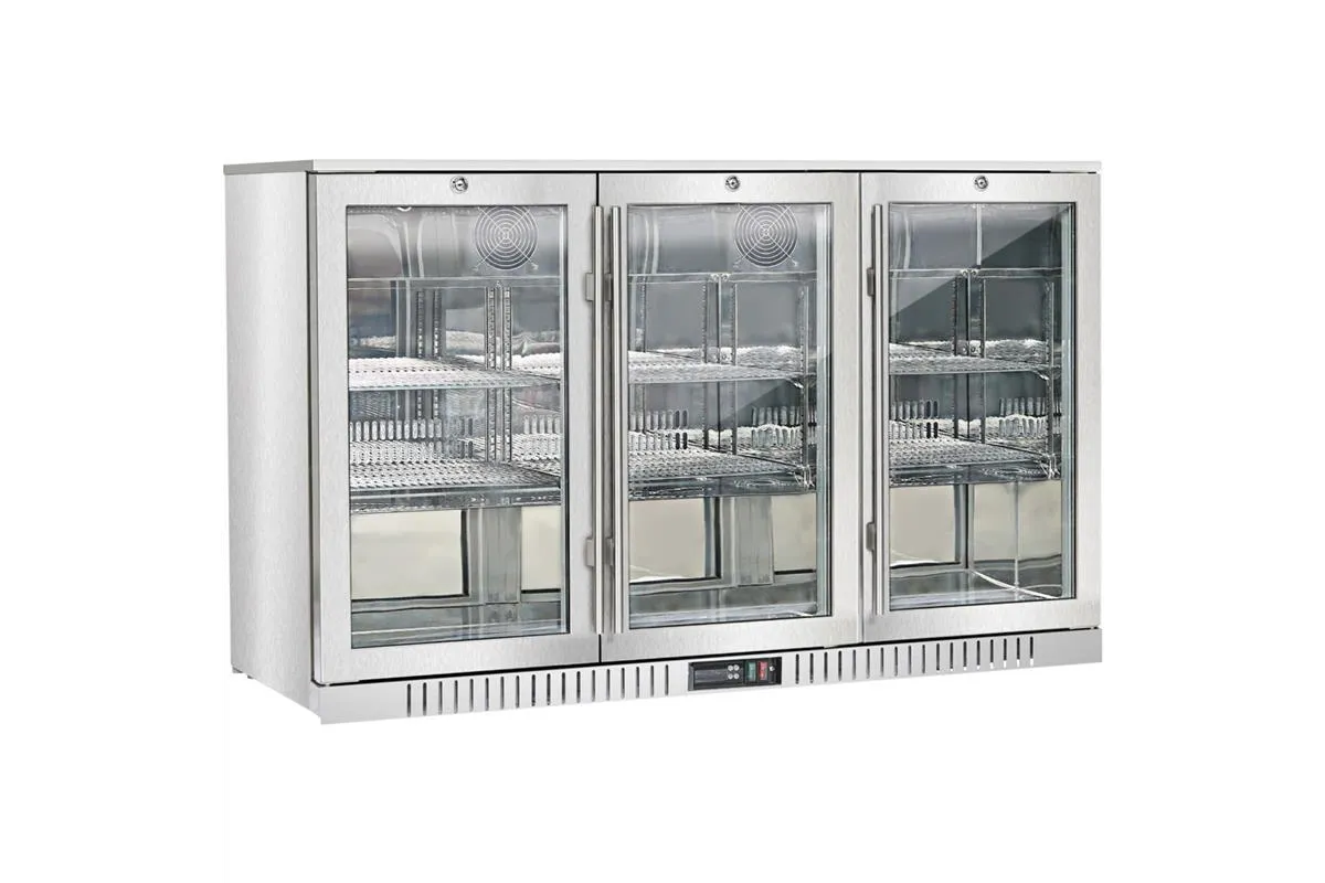 Barowa witryna chłodnicza, stalowa, 3-drzwiowa, V 308 l Stalgast 882343