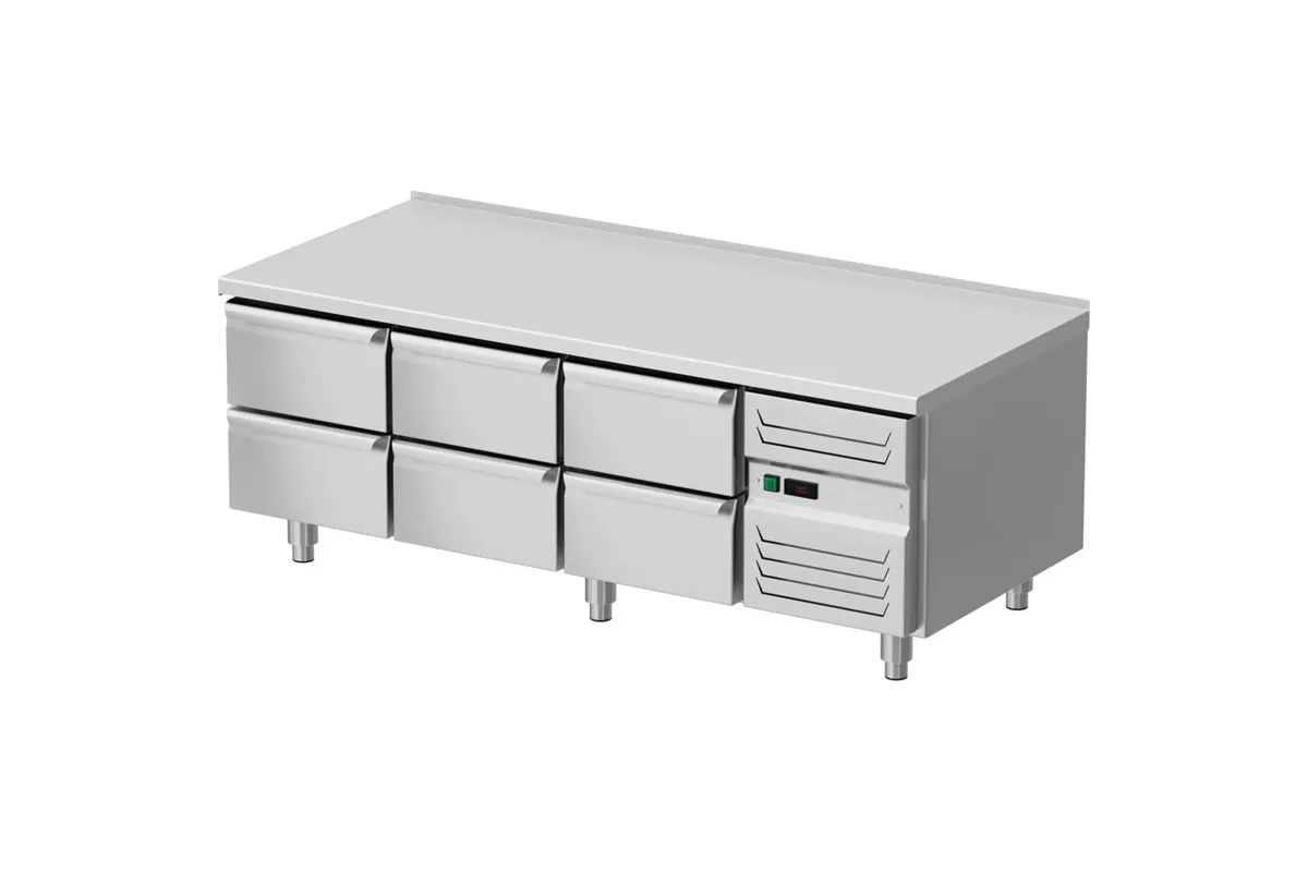 Podstawa chłodnicza, 1600x700x600 mm, 6 szuflad GN 1/1 Stalgast 887136