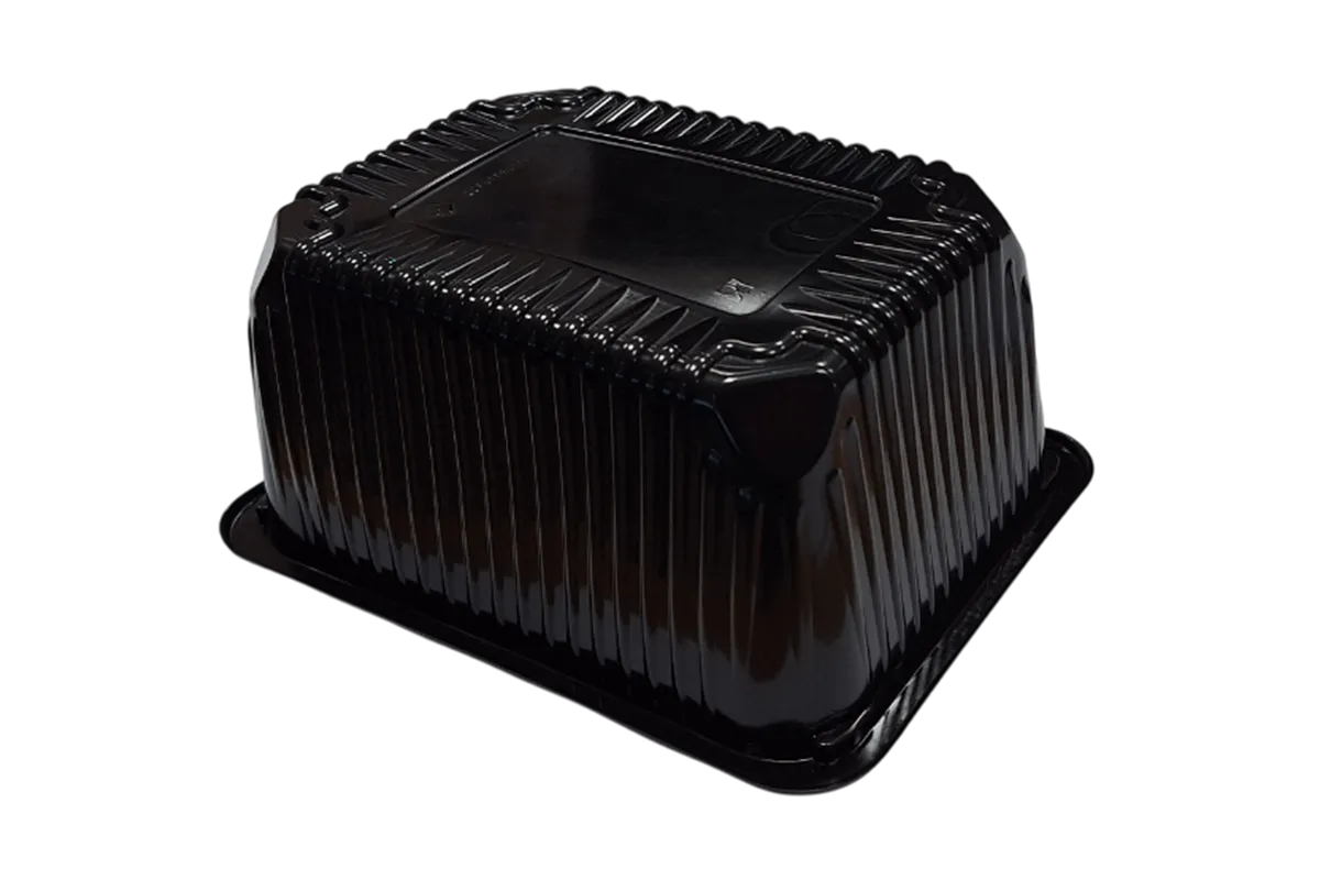 Pojemniki cateringowe do zgrzewu, czarne jednokomorowe (bez przegród) głębokie 227x178x100mm 380szt G018603