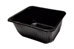 Pojemniki cateringowe do zgrzewu, czarne jednokomorowe (bez przegród) głębokie 227x178x100mm 380szt G018603