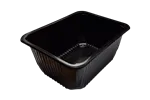 Pojemniki cateringowe do zgrzewu, czarne jednokomorowe (bez przegród) głębokie 227x178x100mm 380szt G018603