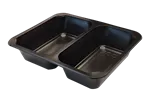 Pojemniki cateringowe zgrzewane czarne dwudzielne, obiadowe na wynos ECO 227x178x50 mm 400szt. G118333 Pojemniki cateringowe zgrzewane czarne dwudzielne, obiadowe na wynos ECO 227x178x50 mm 400szt. G118333