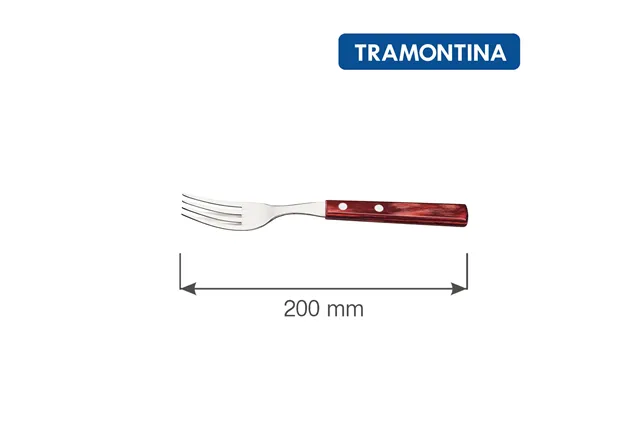 Zestaw widelców stołowych -steak/pizza, blister, 6szt., linia Churrasco, czerwony Tramontina 29899156 Zestaw widelców stołowych -steak/pizza, blister, 6szt., linia Churrasco, czerwony Tramontina 29899156