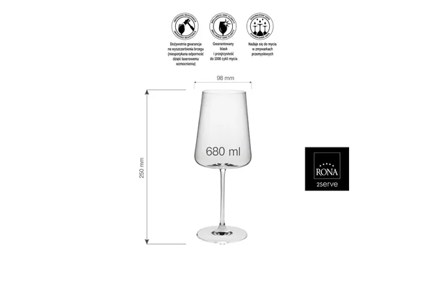 Kieliszek do wina bordeaux Mode, 680ml RONA 70480000
