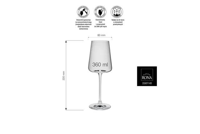 Kieliszek do wina Mode, 360 ml RONA 70480200