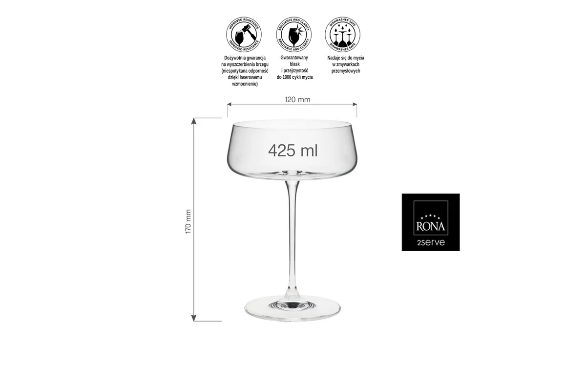 Kieliszek/czarka do szampana Mode, 425ml RONA 70480800