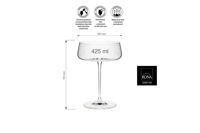 Kieliszek/czarka do szampana Mode, 425ml RONA 70480800