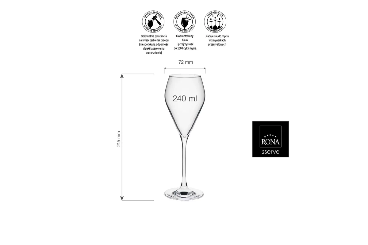 Kieliszek do prosecco Mode, 240ml RONA 70480900
