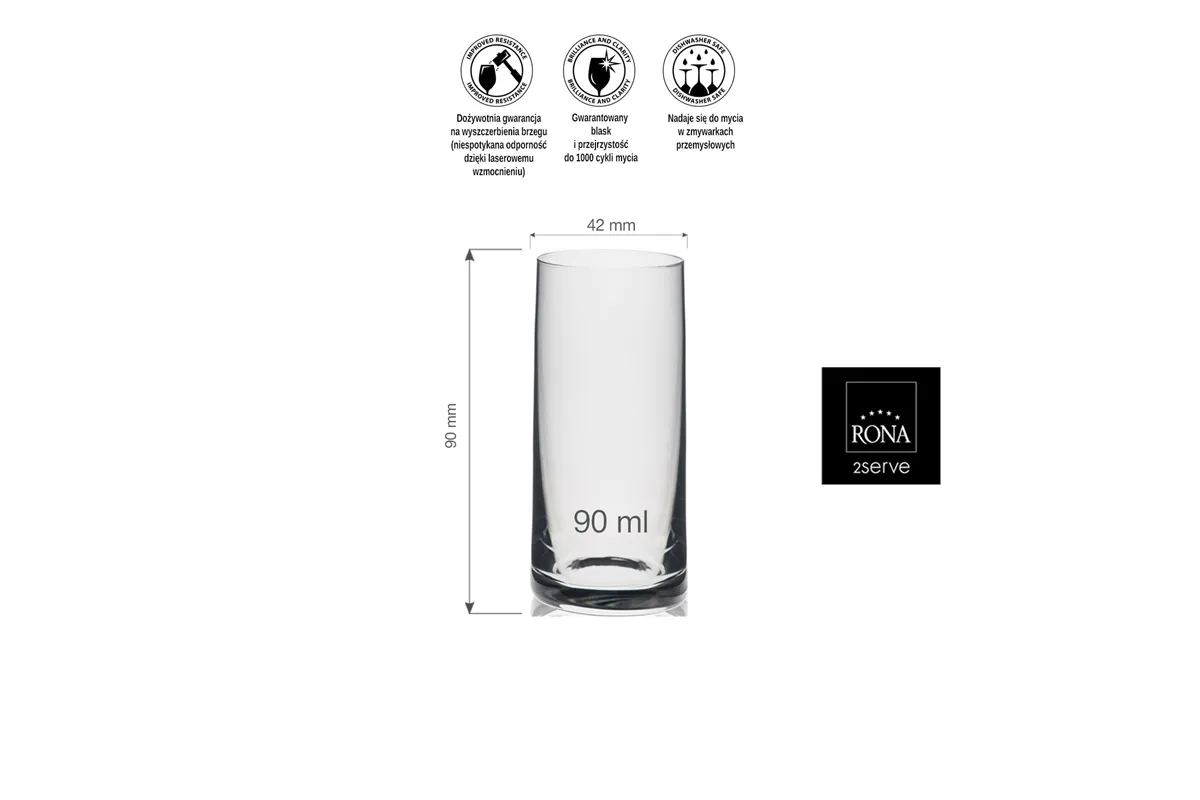 Kieliszek shot Mode, 90ml RONA 70482000