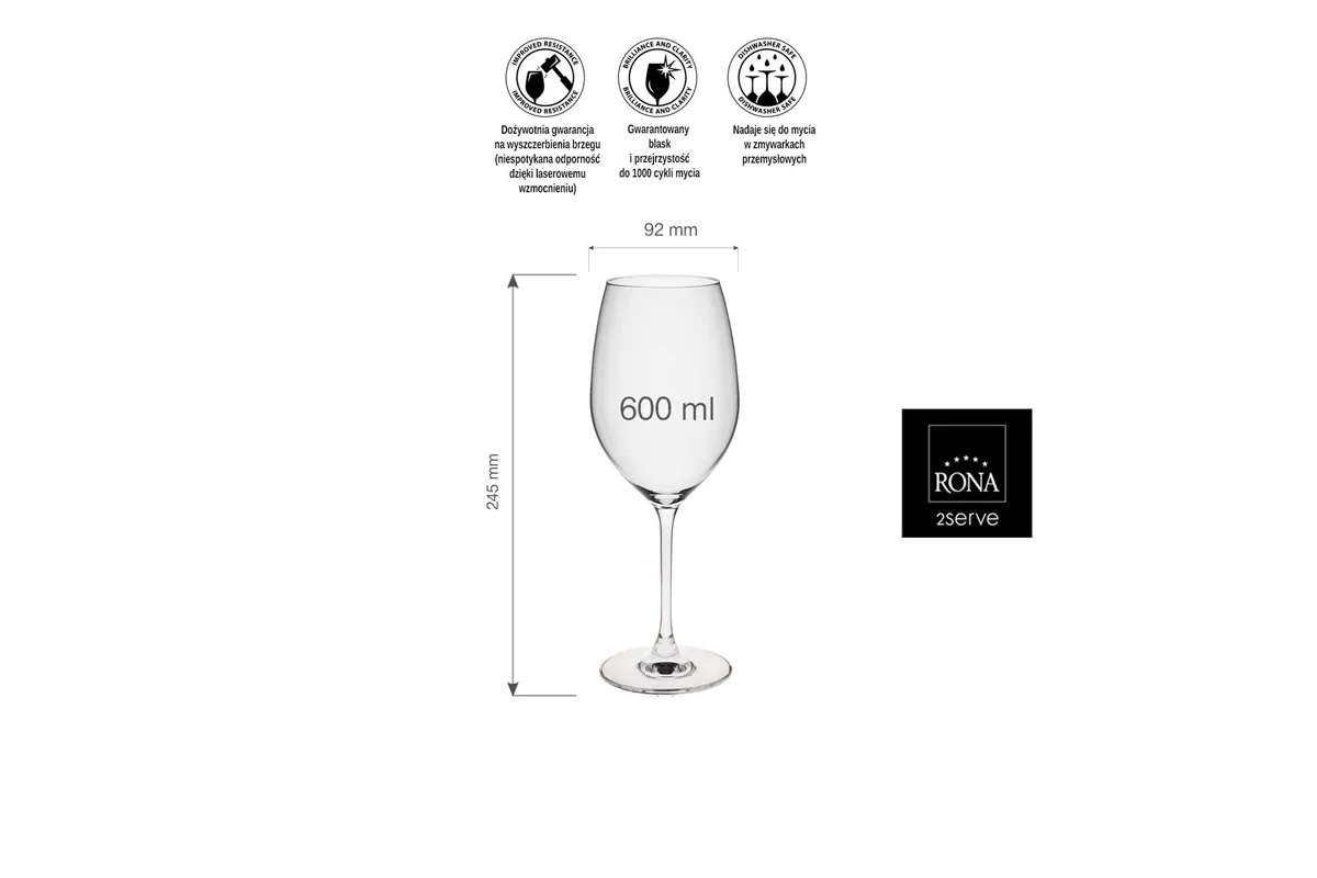Kieliszek do wina bordeaux Le Vin, 600ml RONA 66050000