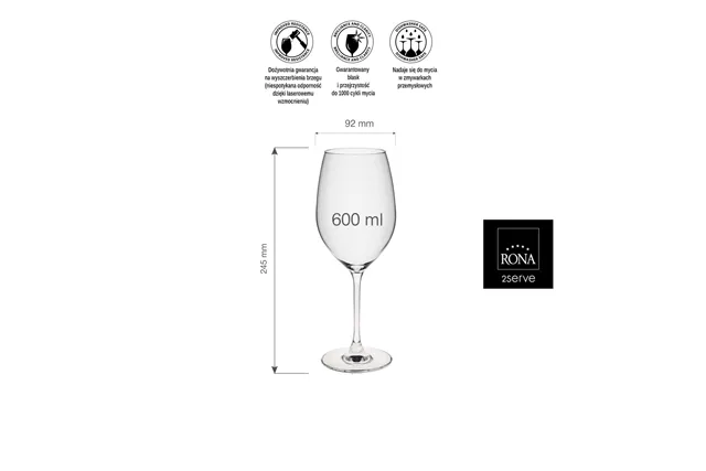 Kieliszek do wina bordeaux Le Vin, 600ml RONA 66050000