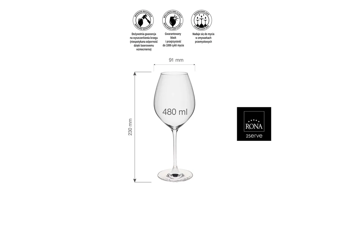 Kieliszek do wina chardonnay Le Vin, 480ml RONA 66050200