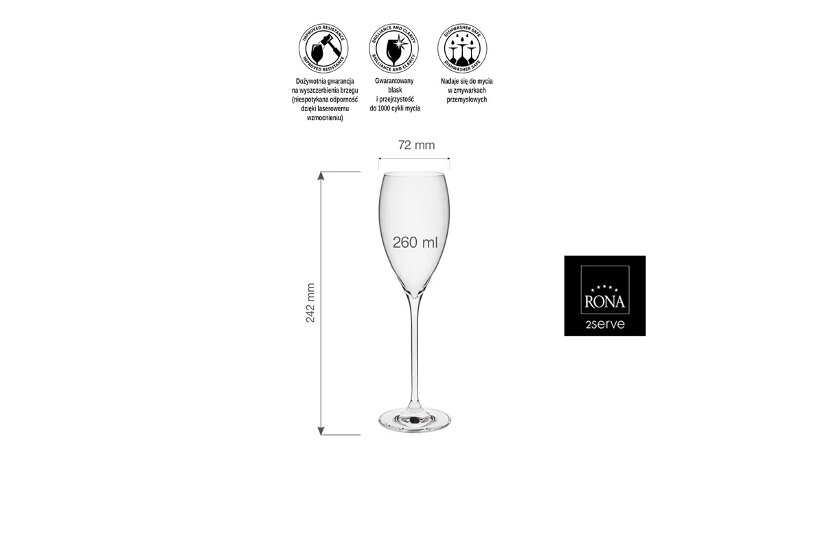 Kieliszek do szampana Le Vin, 260ml RONA 66050900