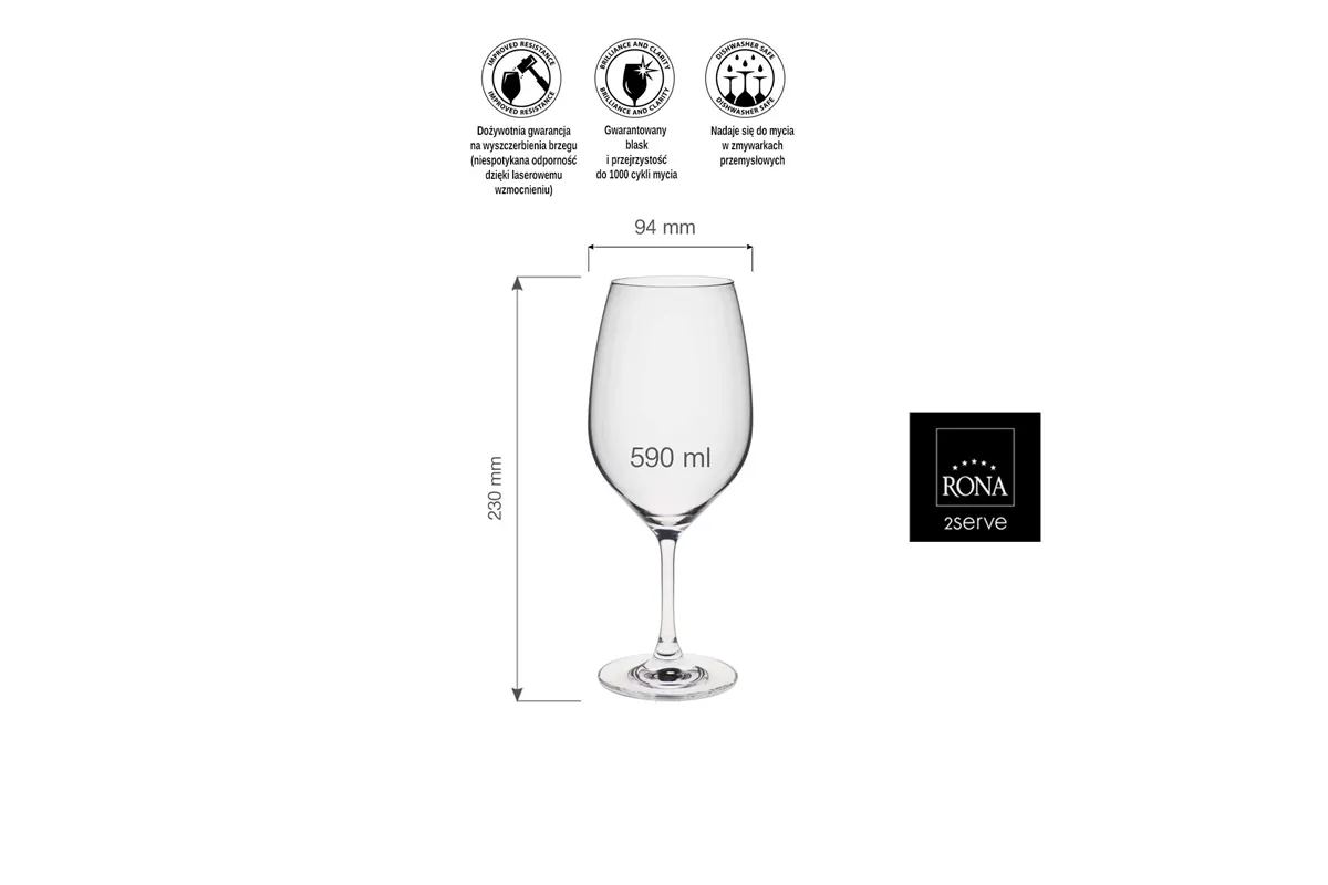 Kieliszek do wina bordeaux Edition, 590ml RONA 60500000