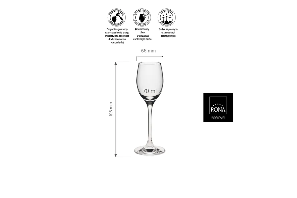 Kieliszek do likieru Edition, 70ml RONA 60010500