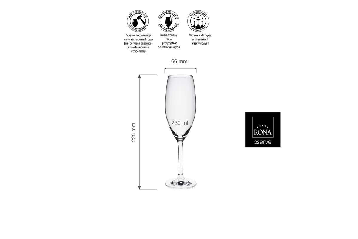 Kieliszek do szampana Edition, 230ml RONA 60500900
