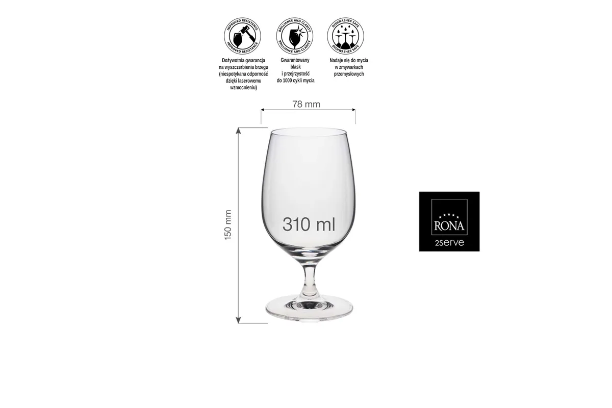 Kieliszek/pokal do wody Edition, 310ml RONA 60501100