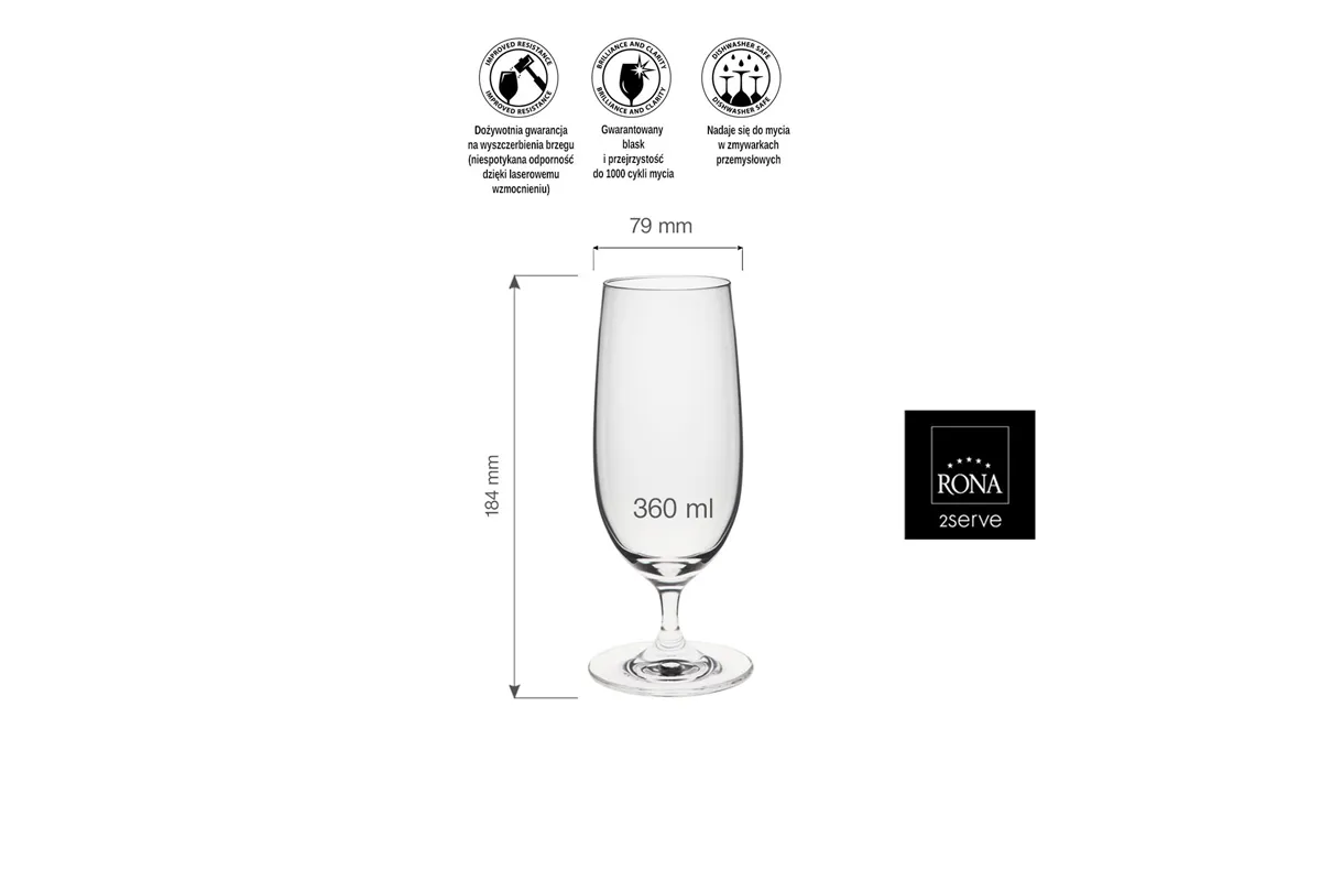 Kieliszek/pokal do piwa Edition, 360ml RONA 60061900
