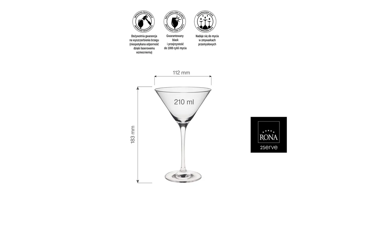 Kieliszek do martini Edition, 210ml RONA 60062800