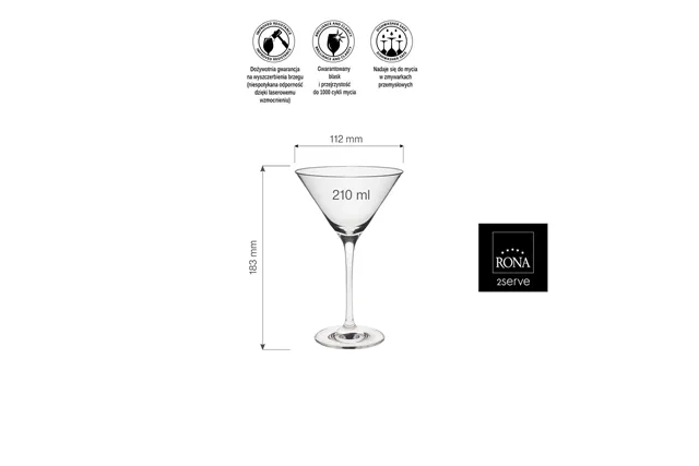 Kieliszek do martini Edition, 210ml RONA 60062800