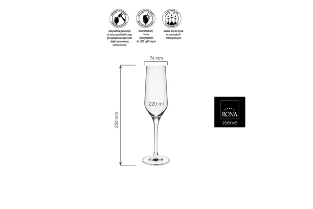 Kieliszek do szampana Martina, 220ml RONA 61030700