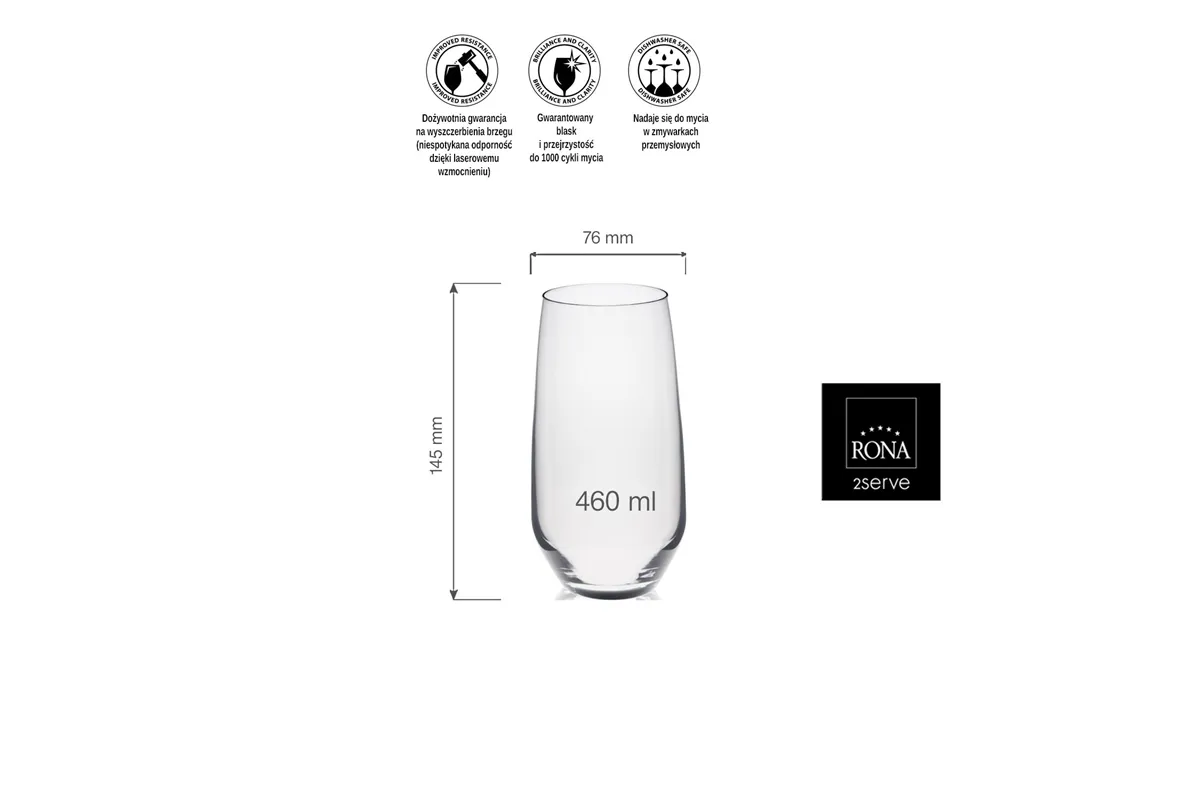 Szklanka wysoka Martina, 460ml RONA 42201200