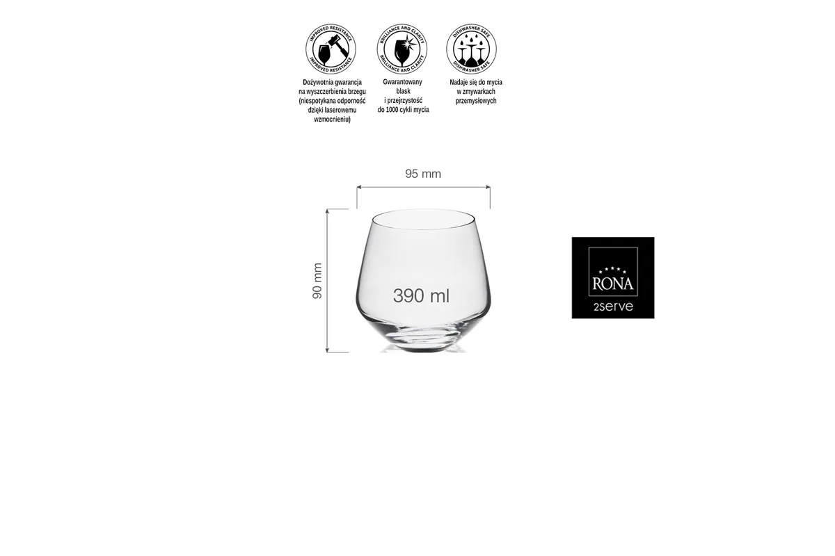 Szklanka niska Martina, 390ml RONA 42201600