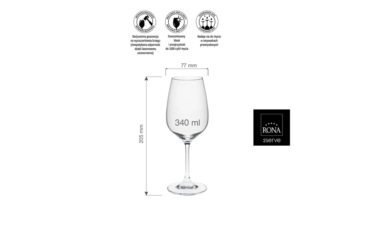Kieliszek do wina Ratio, 340ml RONA 63390100
